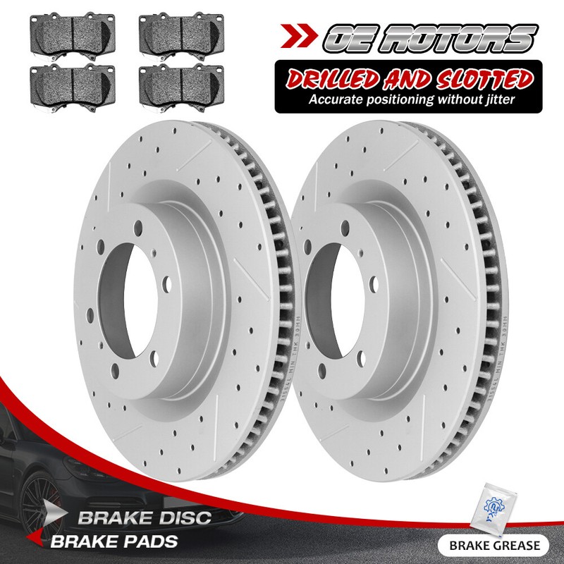 Front Disc Brake Rotors & Ceramic Pads For 2010 -2023 Lexus GX460 Toyota 4Runner