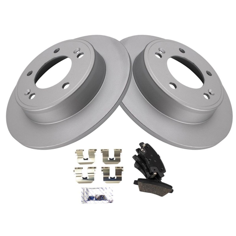 TRQ Rear Brake Pad & Rotor Kit Ceramic Premium G-Coated for Hyundai Kia gallery