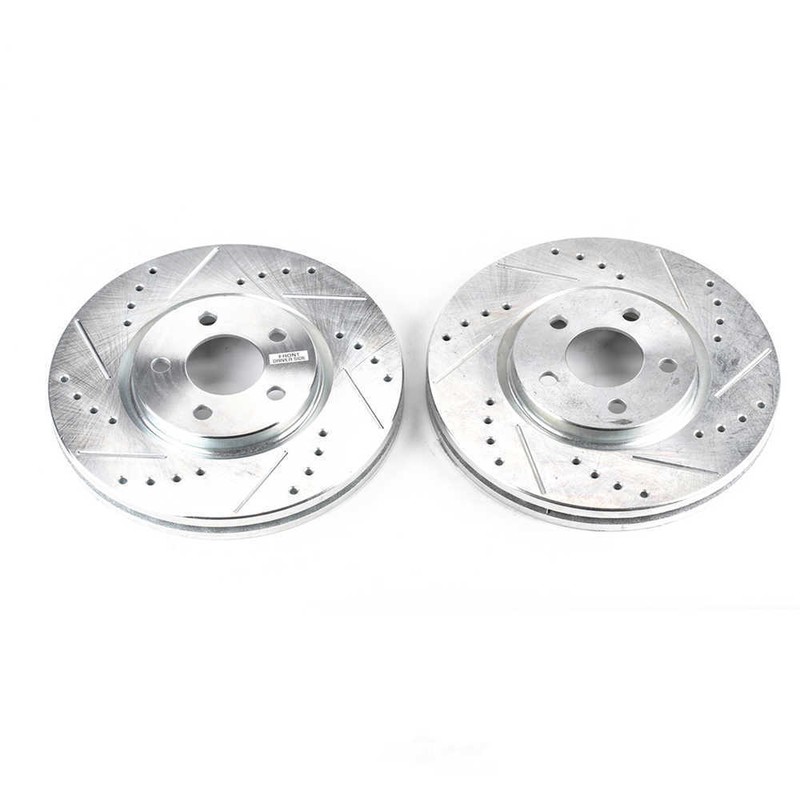 Disc Brake Rotor Set-Front Drilled, Slotted and Zinc Plated Brake Rotor Pair