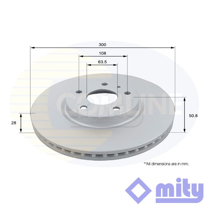 Fits Ford Mondeo 2014- 1.0 1.5 dCi 1.6 2.0 Brake Disc Front Mity #1
