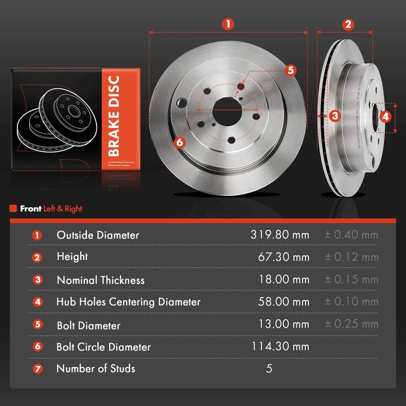 2x Rear Side Disc Brake Rotors for Subaru B9 Tribeca 2006-2007 Tribeca 2008-2014 gallery