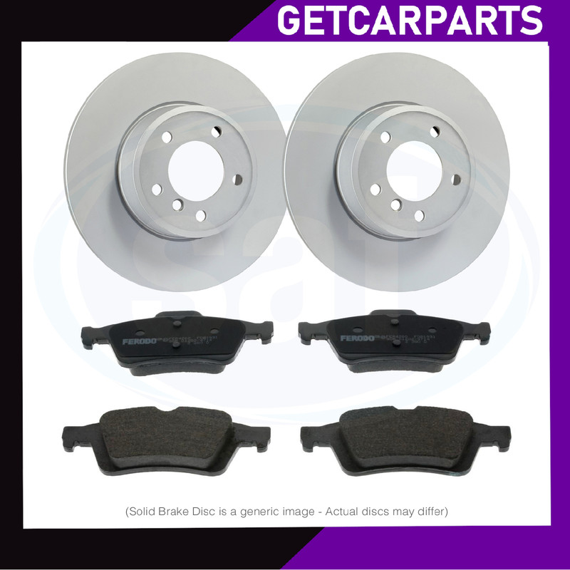 Transit Connect V408 2013+ Pair Rear Solid Brake Discs/Pads 1.0/1.5/1.6