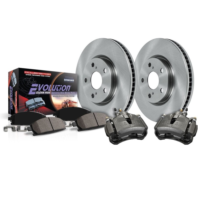 KCOE7941 Powerstop 2-Wheel Set Brake Disc and Caliper Kits Front for Wrangler 19