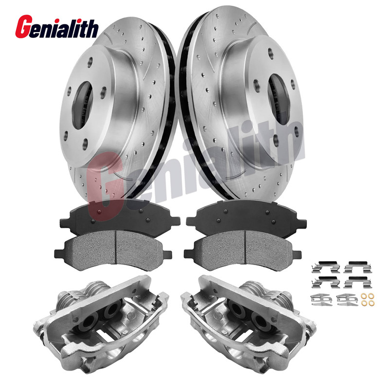 Front Brake Disc Rotors Pads & Calipers kits for Ford Mustang 2003 2004 Base GT