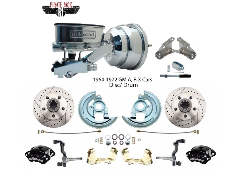 1967-69 Camaro Firebird Disc Brake Kit Wilwood Master Cylinder Black Calipers