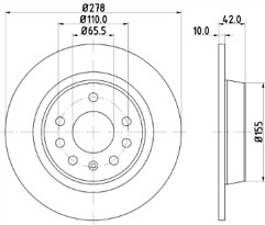 Rear Brake Discs Set L/R Fits OPEL VAUXHALL Mintex MDC2037