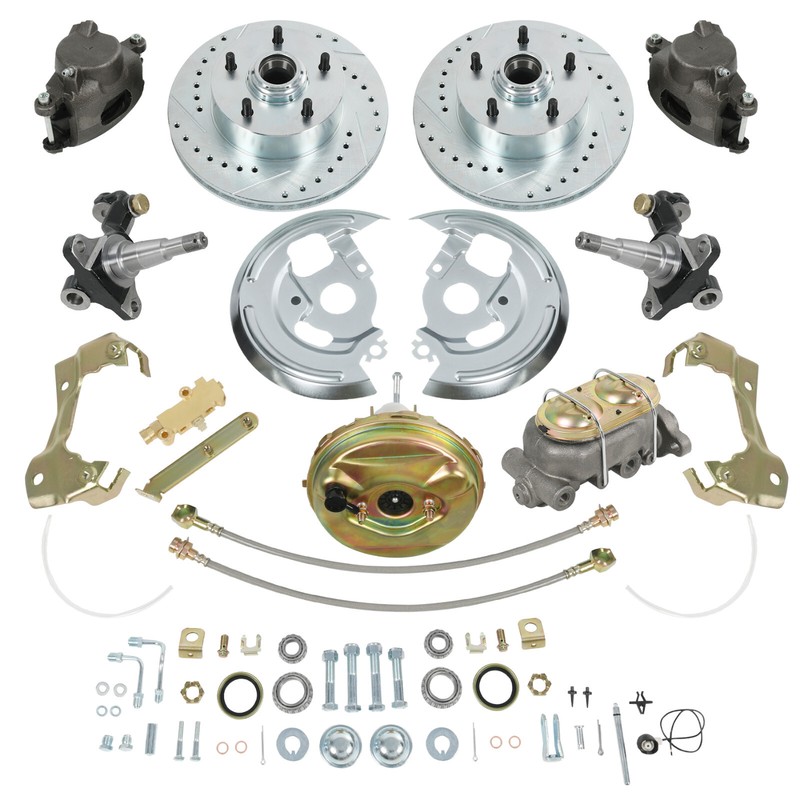 New Body Disc Brake Conversion Kit Booster Drilled Rotors 9" For GM A F X 64-72 gallery