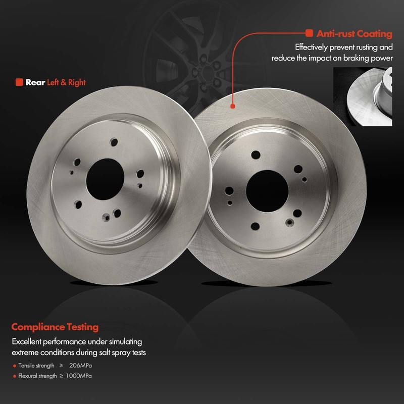 6Pcs Rear Disc Brake Rotor & Ceramic Brake Pad for Acura TLX 2015 2016 2017-2020 gallery