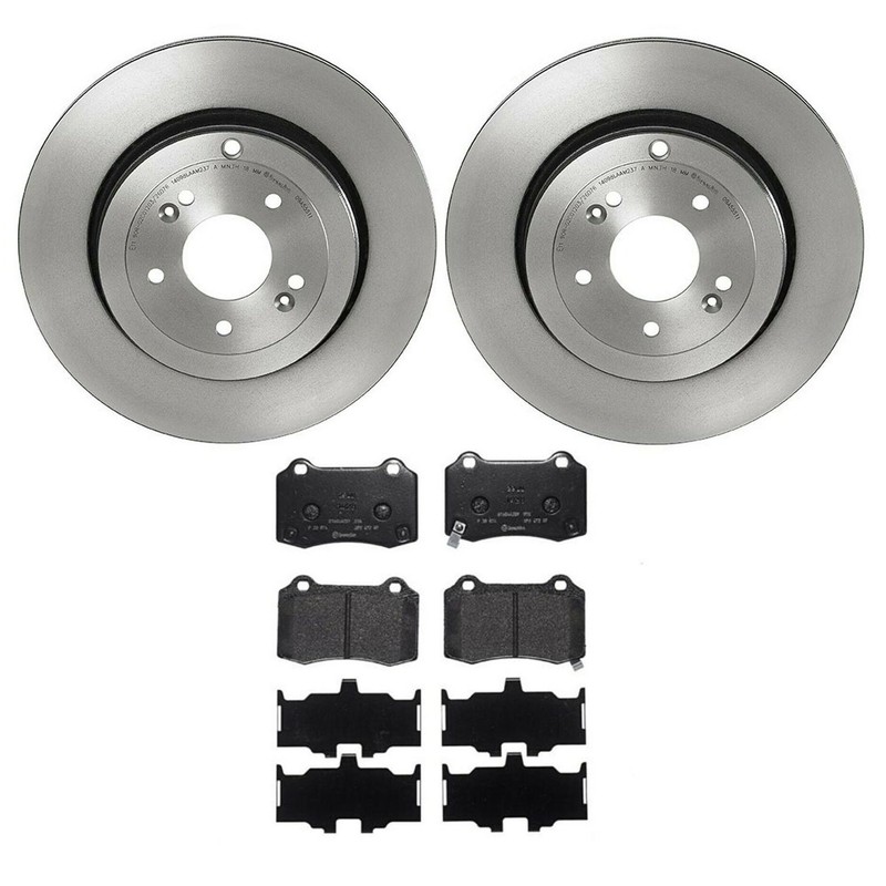 Brembo Rear Brake Kit 330mm Disc Rotors Low-Met Pads For Hyundai Genesis Coupe