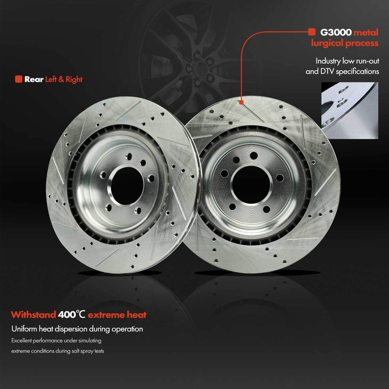 Rear Drilled Rotor&Ceramic Brake Pad for Land Rover Discovery Range Rover/ Sport gallery
