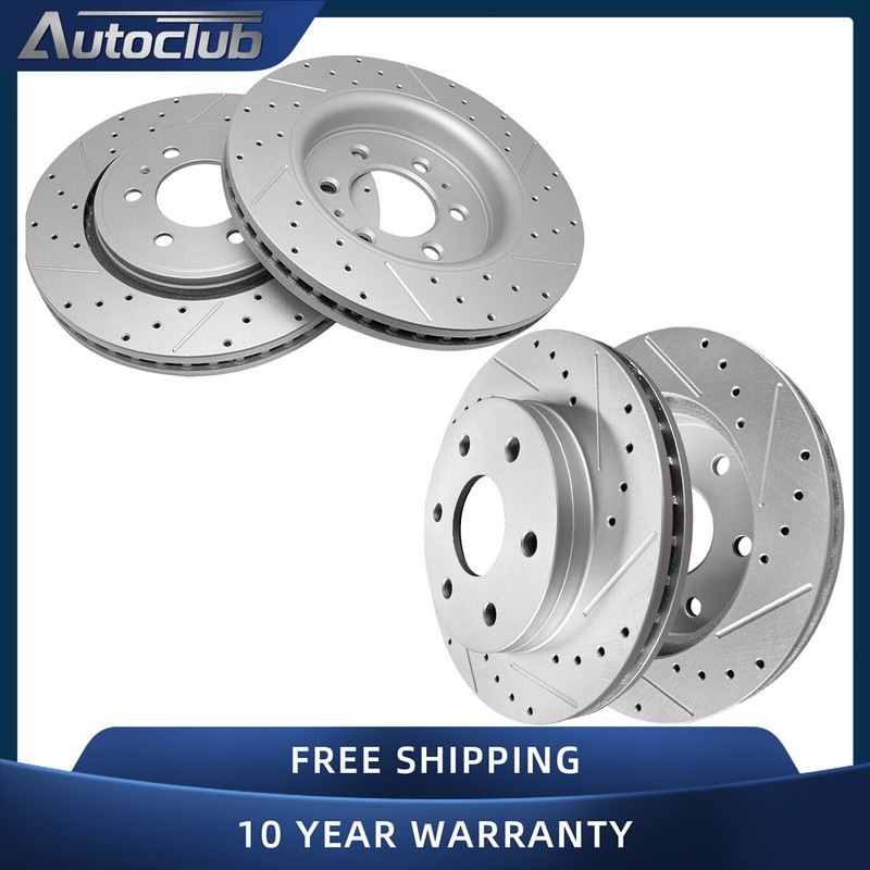 Front and Rear Drilled Disc Brake Rotors Kit for 2012 – 2020 Ford F-150 6 LUG