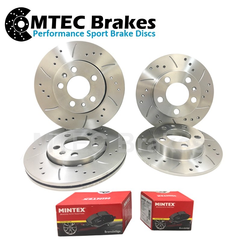 BMW X5 E53 4.4i 04-07 Front Rear Brake Discs & Pads Perforated Grooved