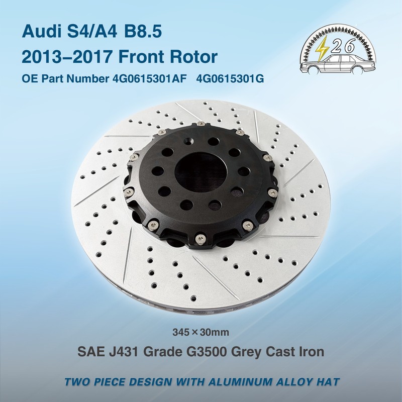 Audi S4 A4 2-Piece Front Floating Brake Rotors w/Pads Lightweight 2013-2017 gallery