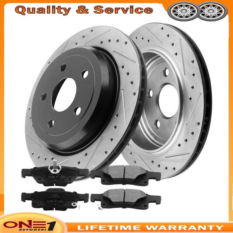 Rear Disc Brake Rotors and Brake Pads Kits For 2011-2023 Dodge Durango 5 Lugs