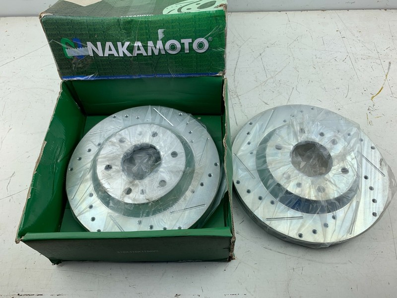 Nakamoto Front Drilled Slotted Brake Rotors 02-05 Chevy Trailblazer GMC Envoy