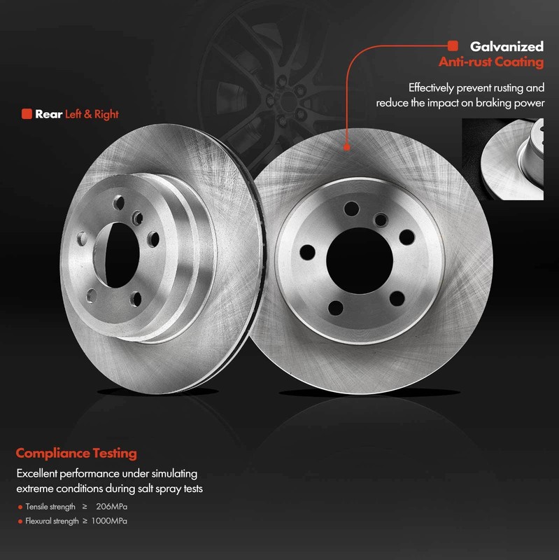 Rear Disc Brake Rotors & Ceramic Brake Pads +Brake Calipers for BMW X5 2007-2018 gallery