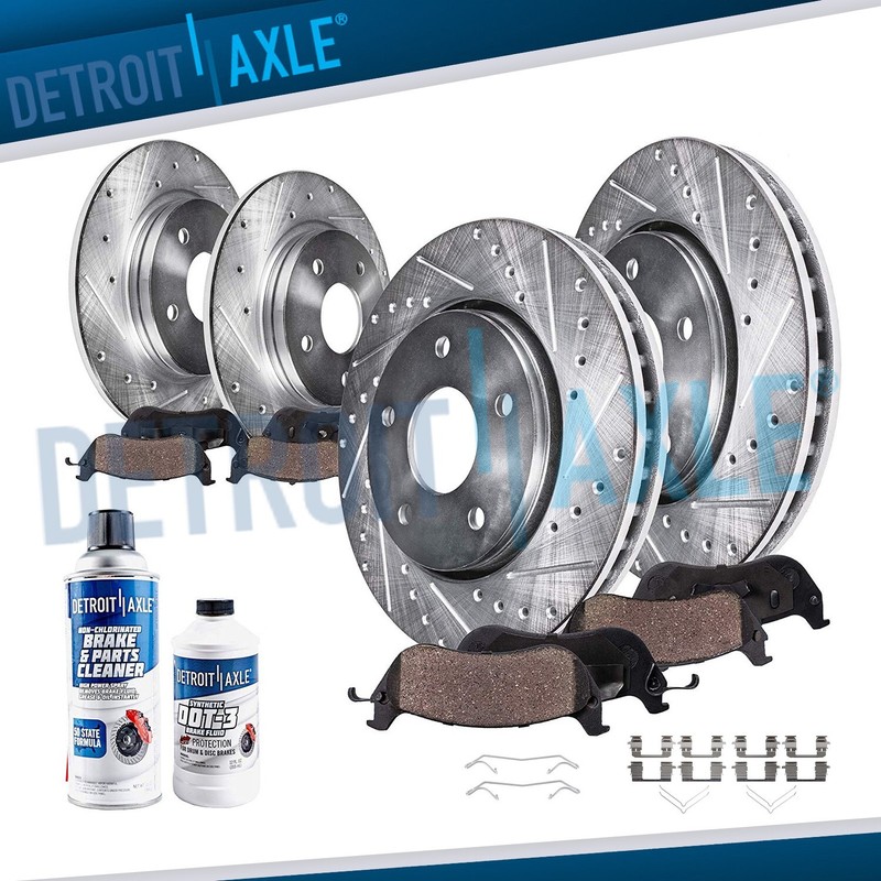 10pc Front Rear Drilled Brake Rotors Brake Pads Kit for 2017 – 2021 Honda Civic