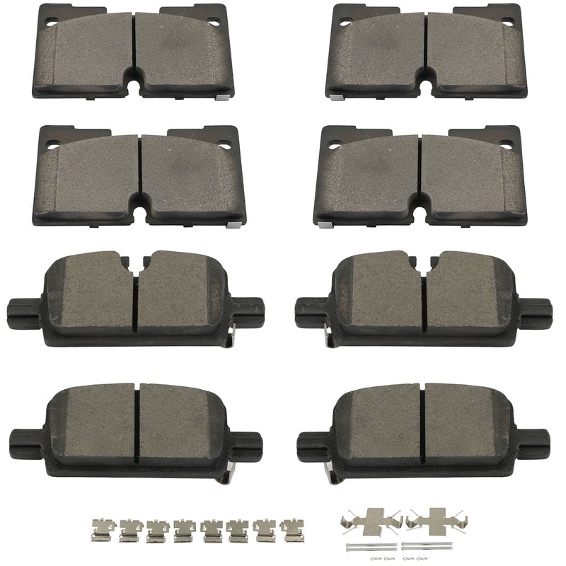 For 2021 GMC SIERRA 1500 NEW BODY STYLE 4X Front and 4X Rear Ceramic Brake Pads