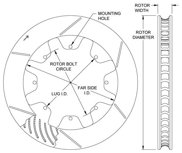 Wilwood Brakes 160-12291 ROTOR1219-081AT638-000SJCXXXXR 8x7.00 BC,36 CVANE,GT,SP gallery