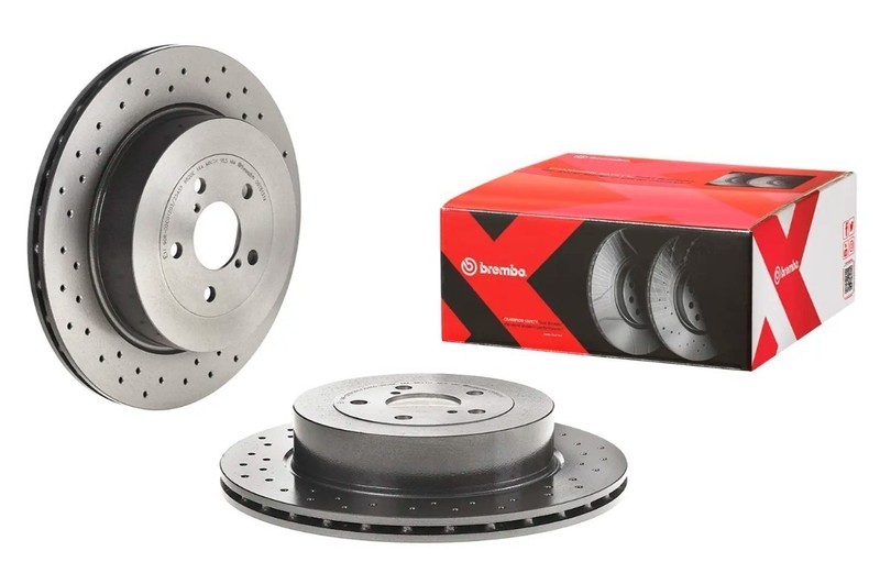 Brembo 09.7813.1X Xtra UV Coated Drilled PVT Brake Rotors – Rear Pair