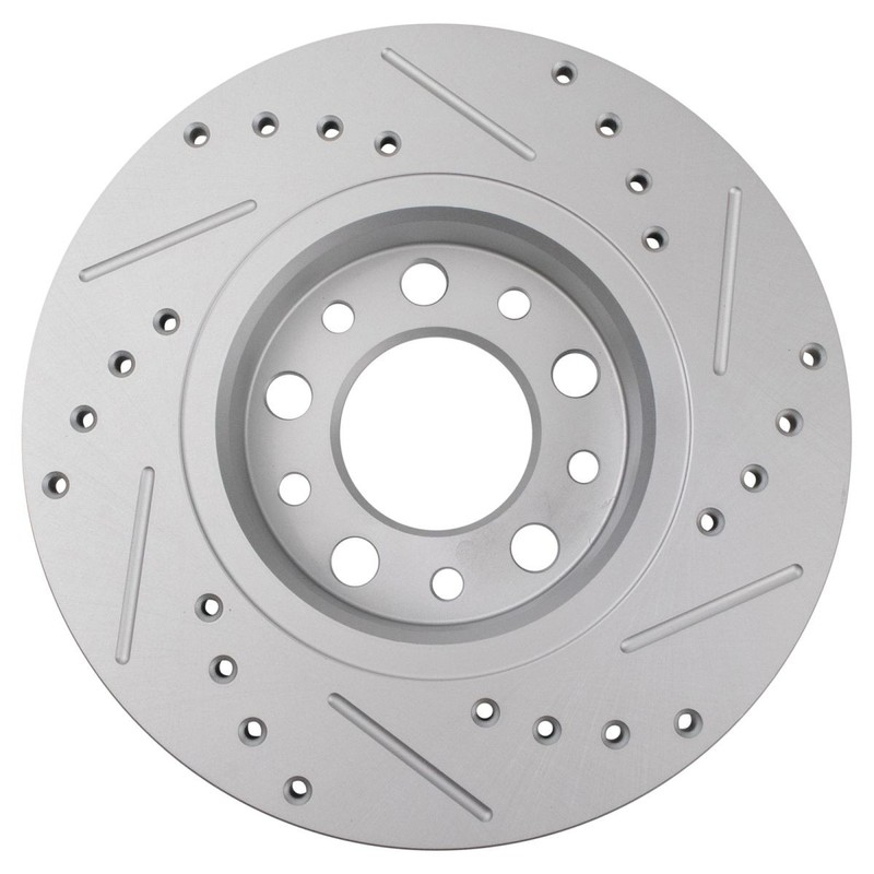 TRQ Drilled Brake Rotor Set Fits 2015-2021 Fiat 500X Jeep Compass Renegade gallery