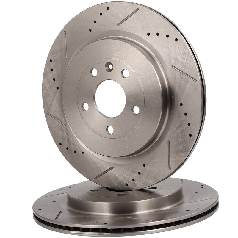 Rear Drilled Slotted Brake Rotors For Ford Explorer 2013 2014 2015 2016-2019 gallery
