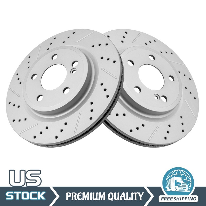 Rear Drilled Brake Rotors Set for GLA250 CLA250 B250 B250e B Electric Drive QX30