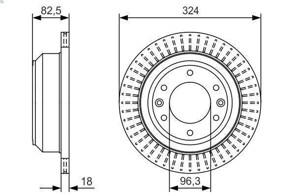 1X Brake disc for BOSCH 0 986 479 U29 HYUNDAI H-1 Cargo (TQ) 2.5 2008-