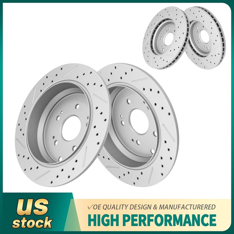 Front & Rear Drilled Disc Brake Rotors for Honda CR-V Acura RDX 2007 2008 -2016