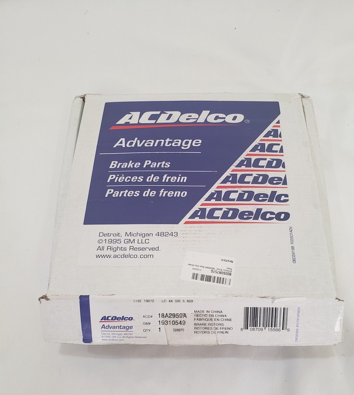 ACDelco 18a1664a Advantage Non-Coated Rear Disc Brake Rotor