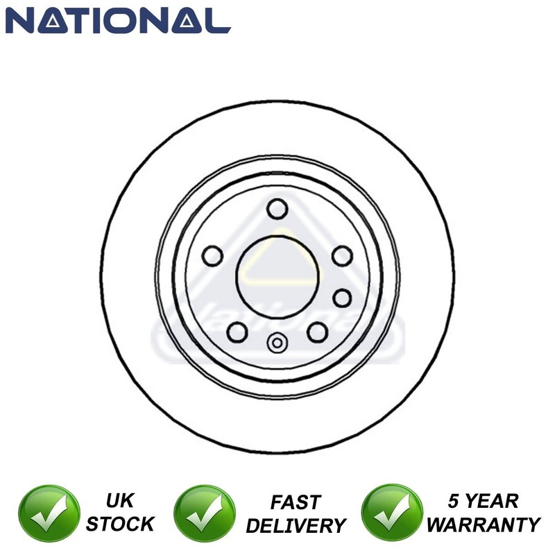 Brake Disc Rear National Fits Saab 9-5 1997-2009 NBD969