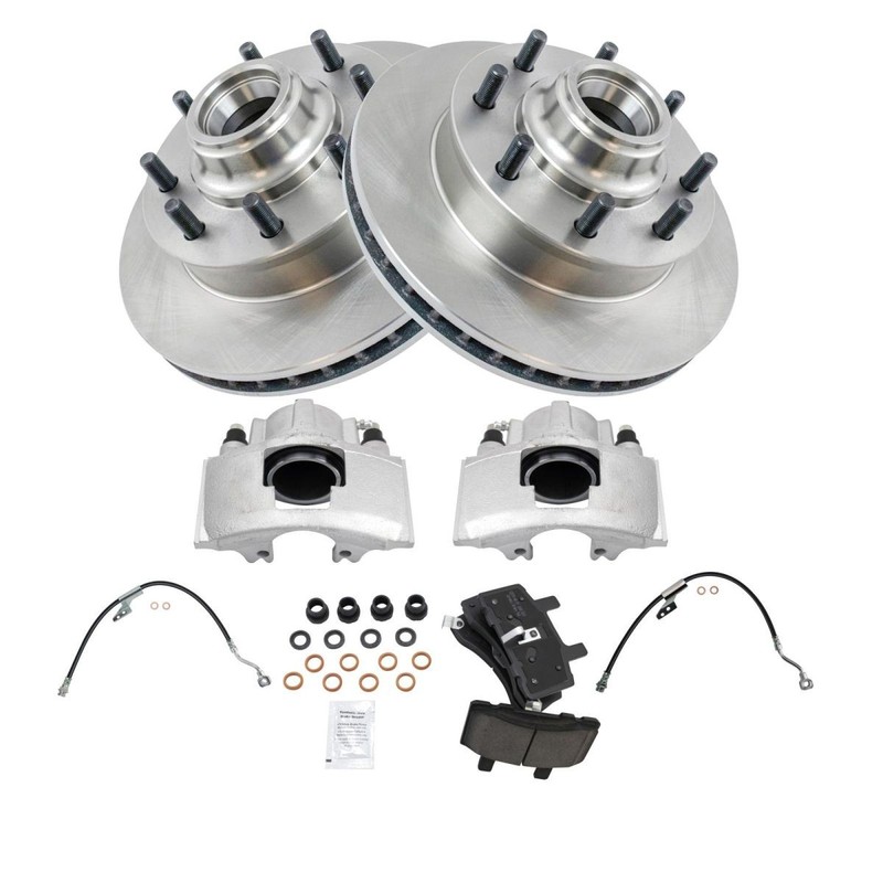 TRQ Front Brake Pad & Rotor Kit Ceramic Front Fits Chevrolet GMC gallery
