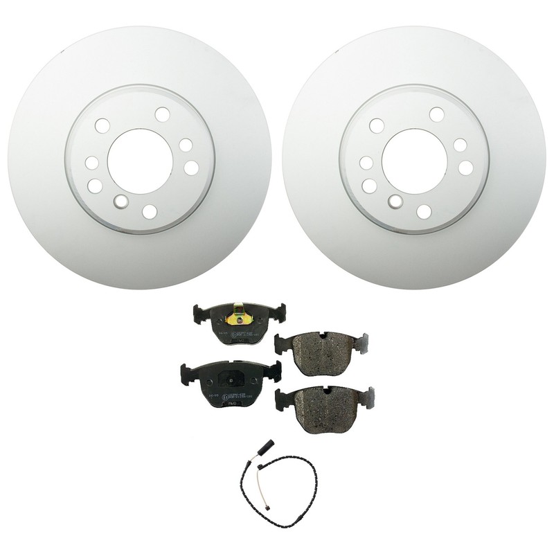 Hella Front Rotors Low-Met Disc Brake Pad Kit For E53 BMW X5 4.4i 3.0i 2000-2006