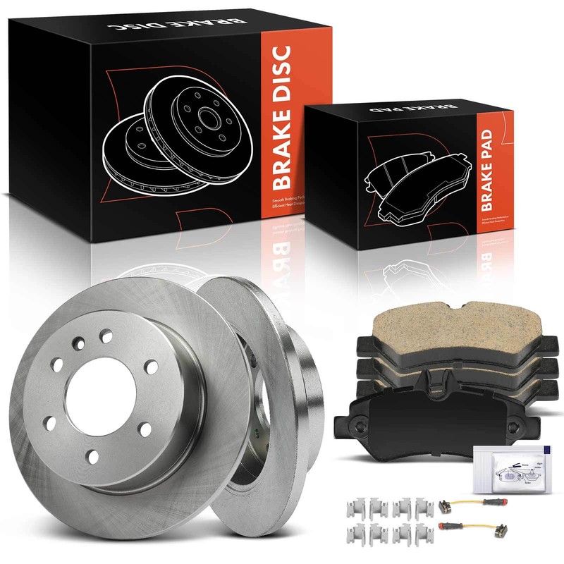 Rear Disc Brake Rotors & Ceramic Brake Pads for Dodge Freightliner Mercedes-Benz