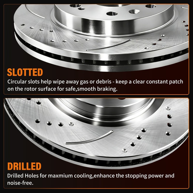 ​Rear Brake Rotors Ceramic Pads for Honda Odyssey 2005 2006-2010 Solid Rotors gallery