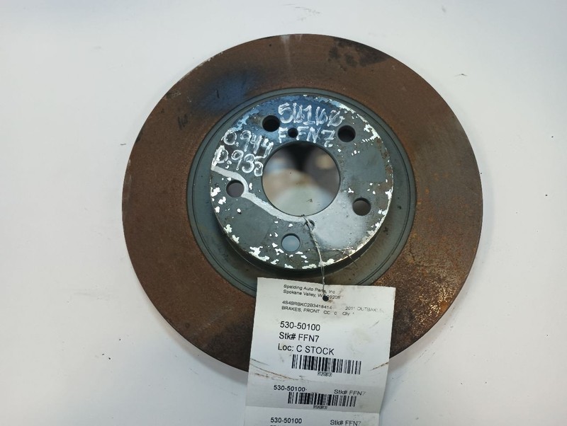 Front Rotor from 2011 Subaru Legacy Outback 12608130