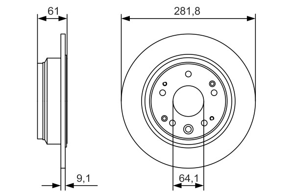 2x Brake Discs Pair Solid fits HONDA STEPWGN DBA-RG 2.0 Rear 01 to 09 281.8mm gallery