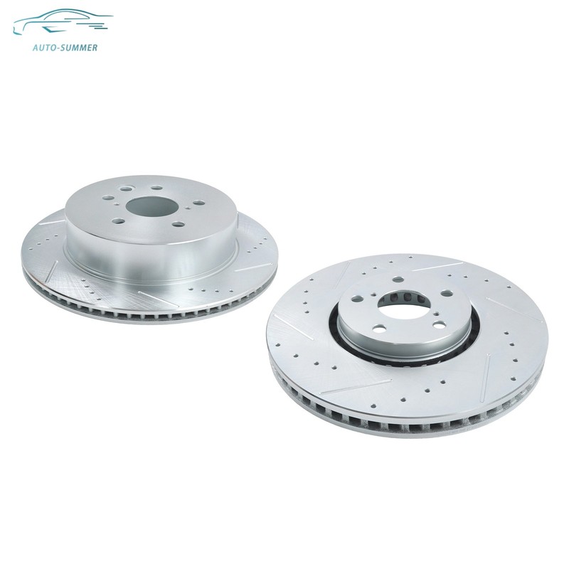 12144137 For Lexus GS430 06-07 Front & Rear Drilled Brake Rotors & Ceramic Pads gallery