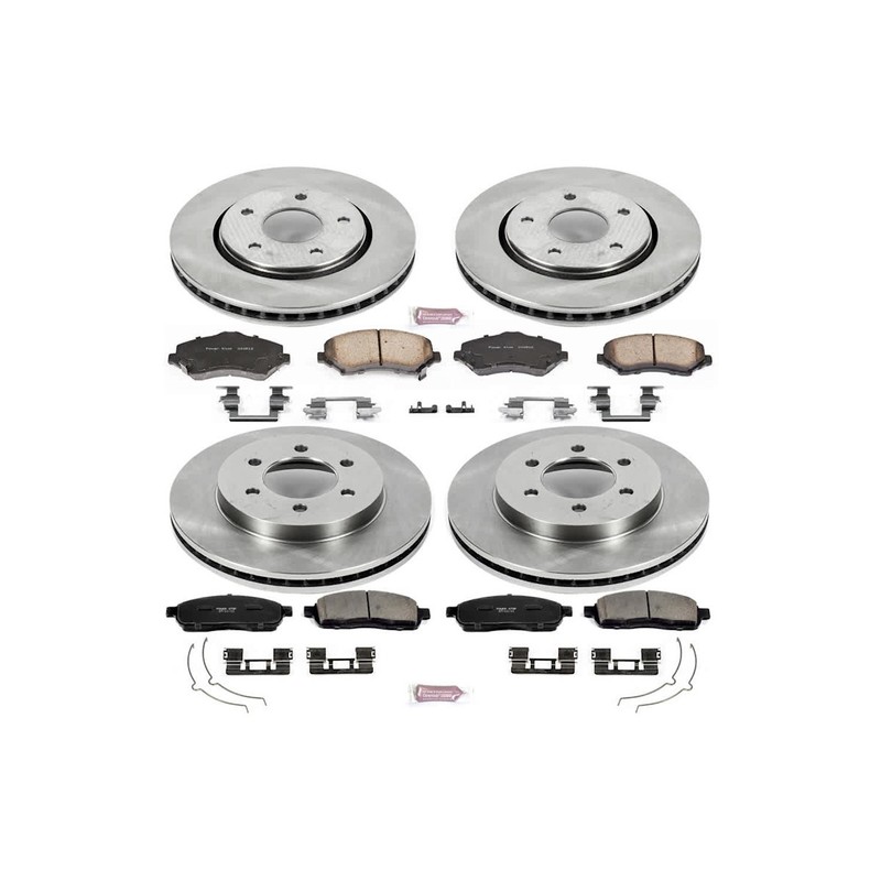 Powerstop 329.5mm Front 348mm Rear Brake Discs & Pads Kit for F-150 Mark LT 4WD gallery