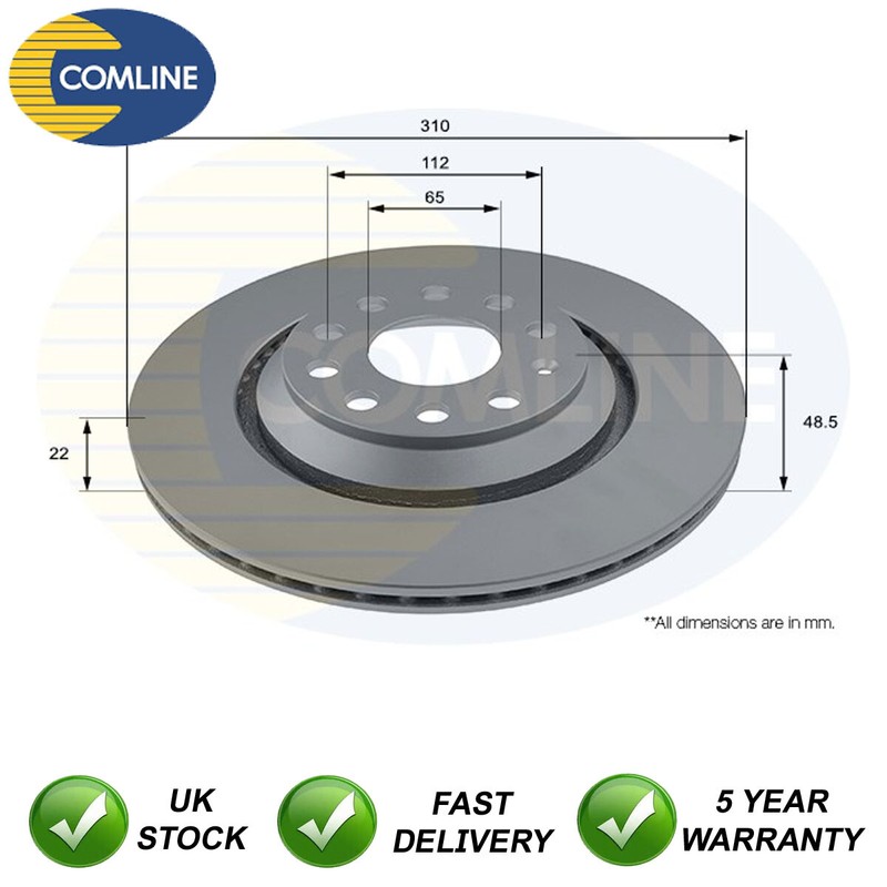 Brake Disc Front Rear Comline Fits Superb Yeti Golf Tiguan Allspace A3 Leon