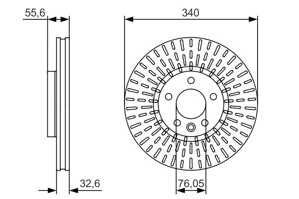 Brake Disc Single Vented Front 339.8mm 0986479546 Bosch 7E0615301F 7E0615301C gallery