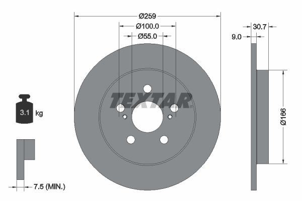 TEXTAR Brake Discs & Pads Rear Fits Subaru Trezia Toyota Prius Prius Phv gallery