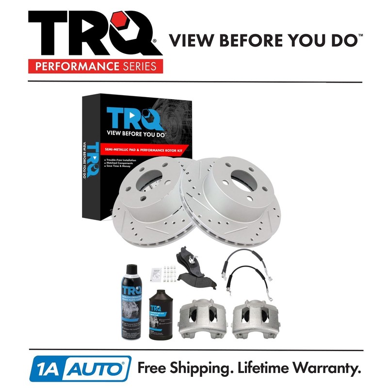 TRQ Performance Front Brake Pad & Rotor Kit Premium G-Coated Fits Jeep