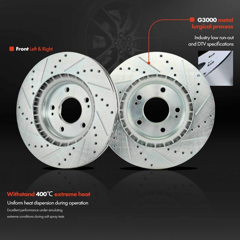 6x 305mm Drilled Brake Rotors & Brake Pads for Hyundai Sonata Kia Optima Front gallery