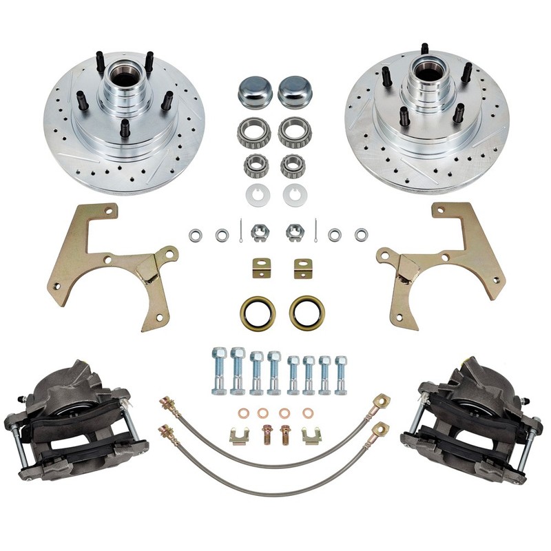Complete Deluxe Bolt-On Disc Brake Kit Drilled rotor for 1957-64 Ford F100 Truck gallery