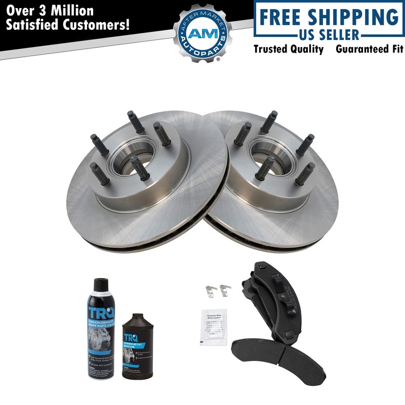 Front Brake Rotor & Semi Metallic Pad Kit w/Fluids for SUV Ranger
