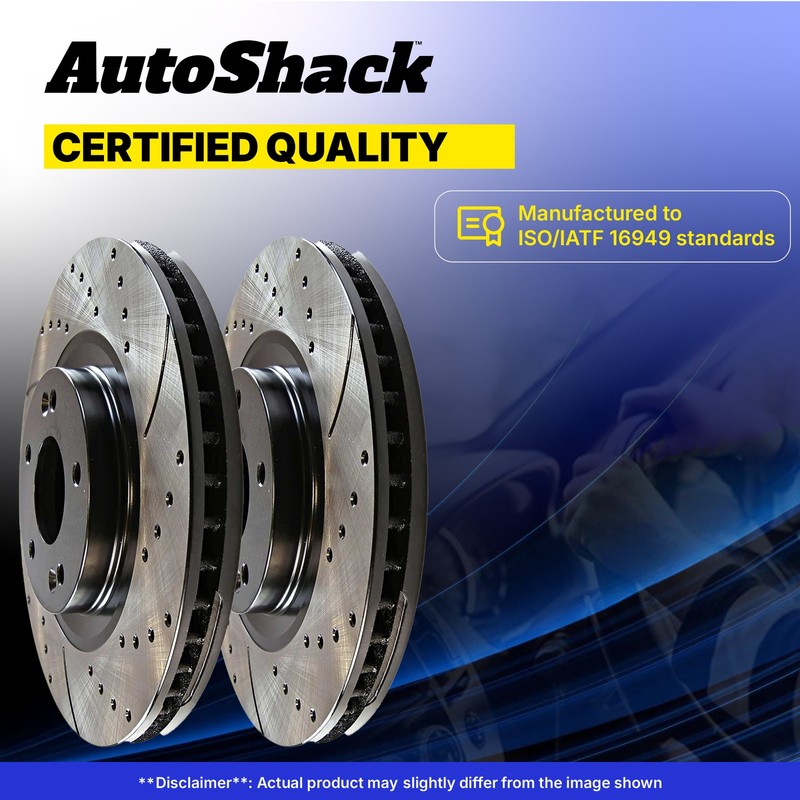 Rear Drilled Slotted Brake Rotors for Toyota, Prius V 2012-2017, FWD L4 1.8L gallery