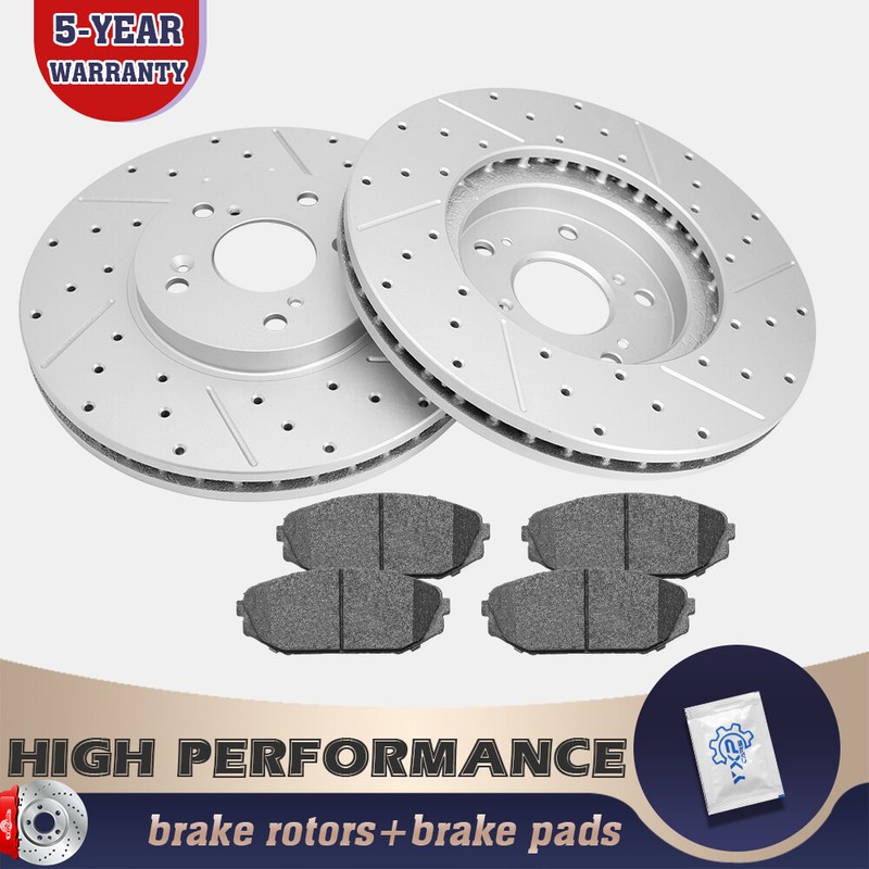 Front Brake Rotors + Brake Pad For 1999-2004 Honda Odyssey 2001-2002 Acura MDX