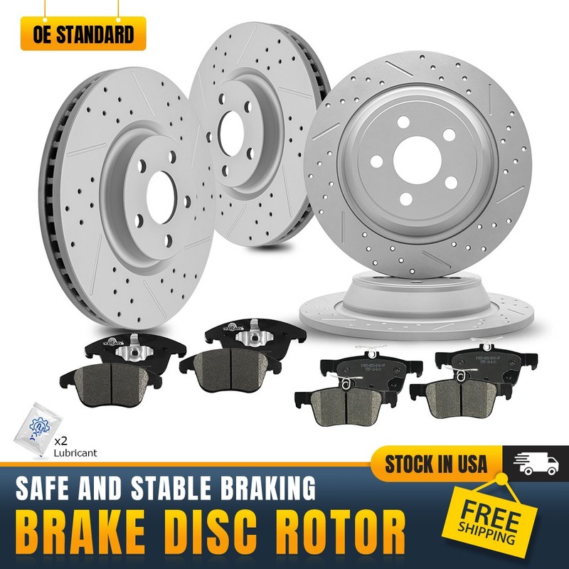 Front Rear Brake Rotors & Brake Pads for 2019-2020 Ford Police Responder Hybrid