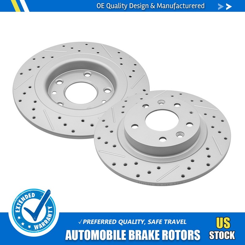 For 2016 2017 2018 Mazda Cx-3 Rear Premium Drilled Slotted Brake Disc Rotors Kit